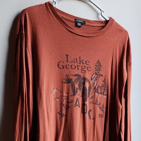 J. Crew Orange Lake George Long Sleeve Jersey Size Large - Picture 2 of 15